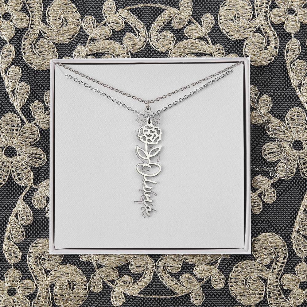Flower Name Necklace