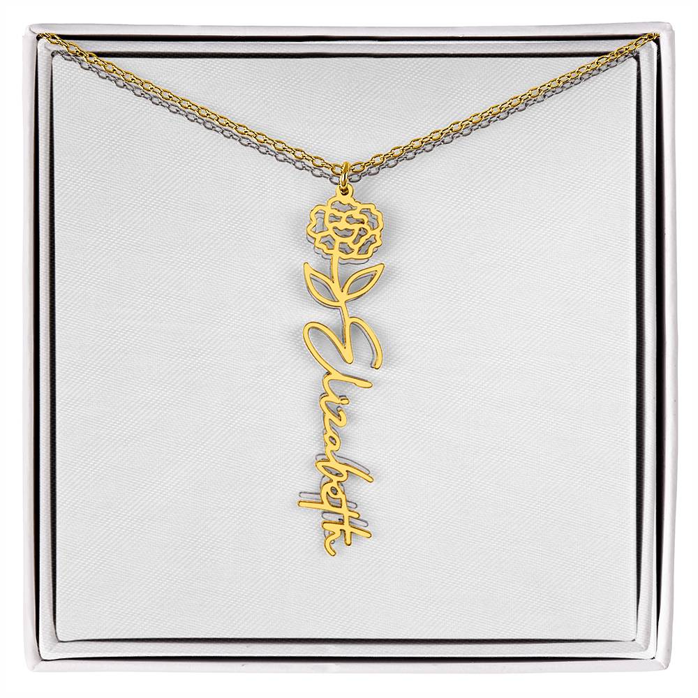 Flower Name Necklace