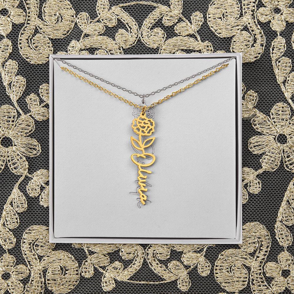 Flower Name Necklace