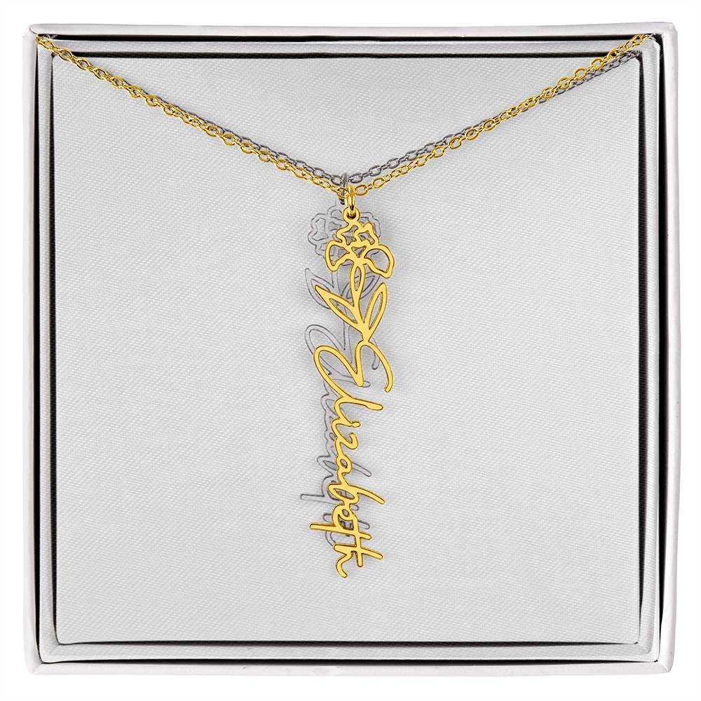 Flower Name Necklace