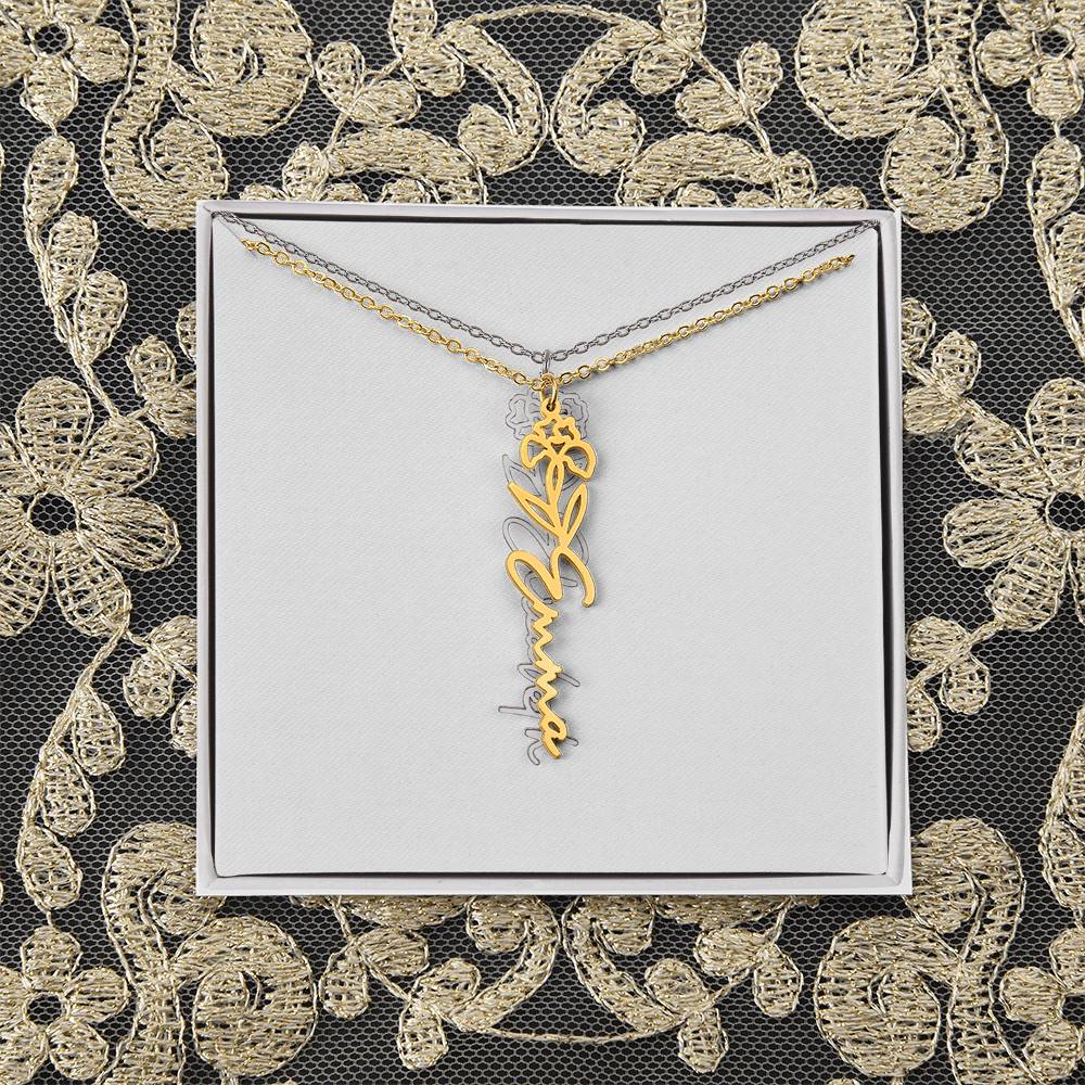 Flower Name Necklace
