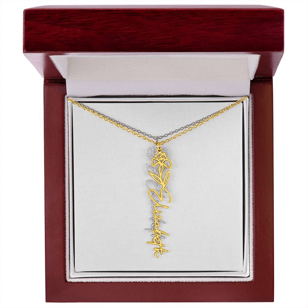 Flower Name Necklace