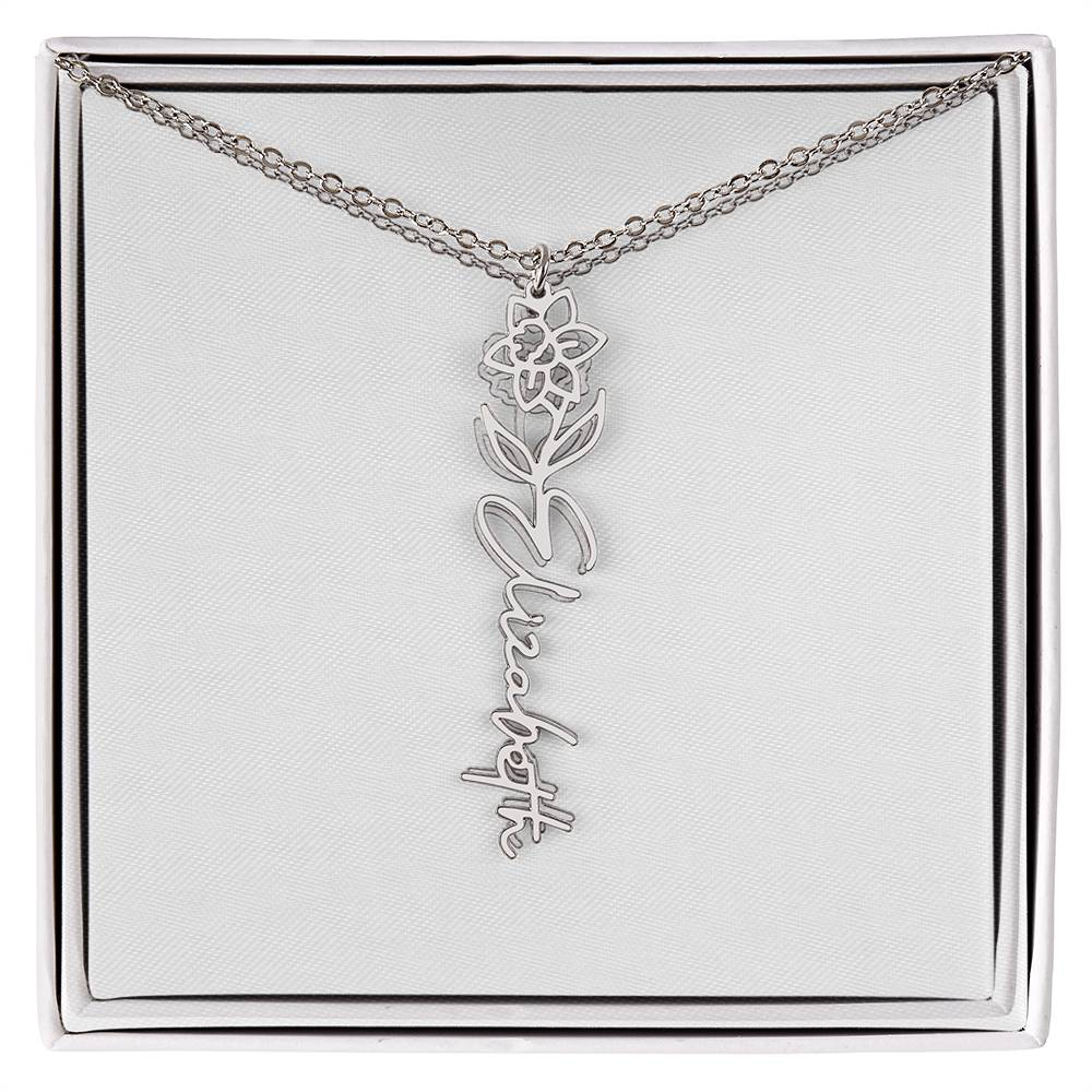 Flower Name Necklace