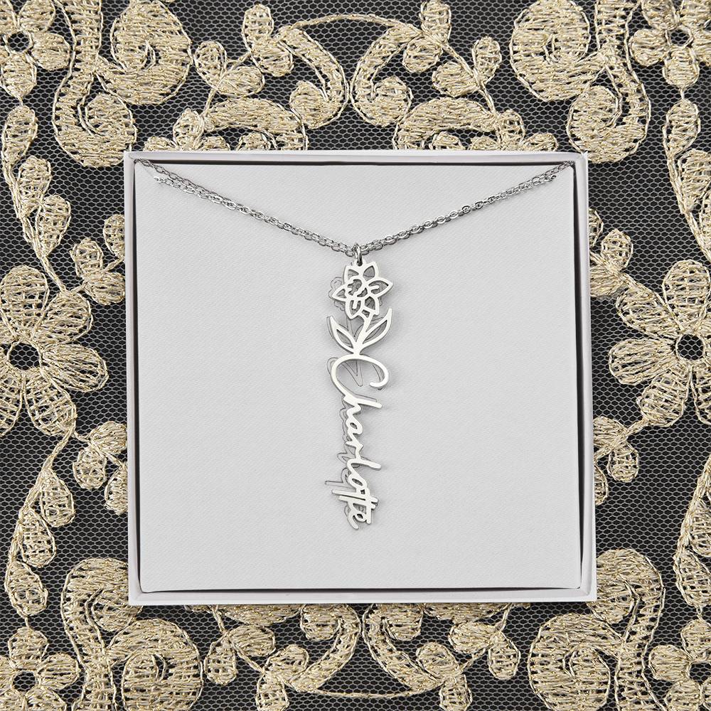 Flower Name Necklace