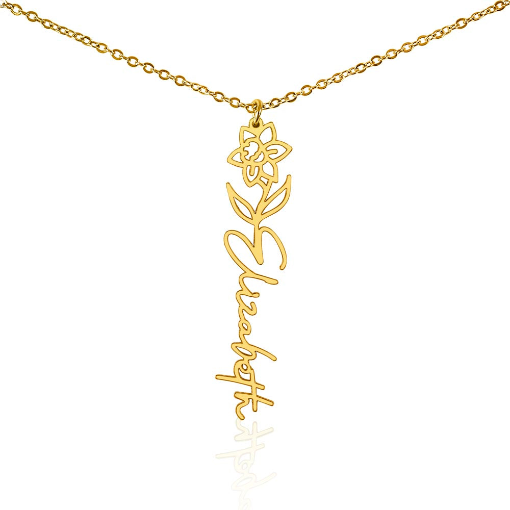 Flower Name Necklace