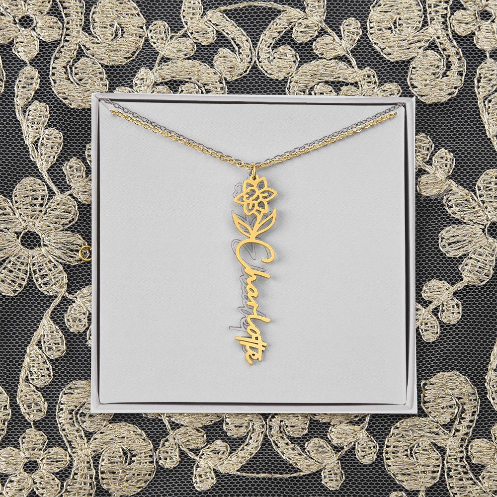Flower Name Necklace
