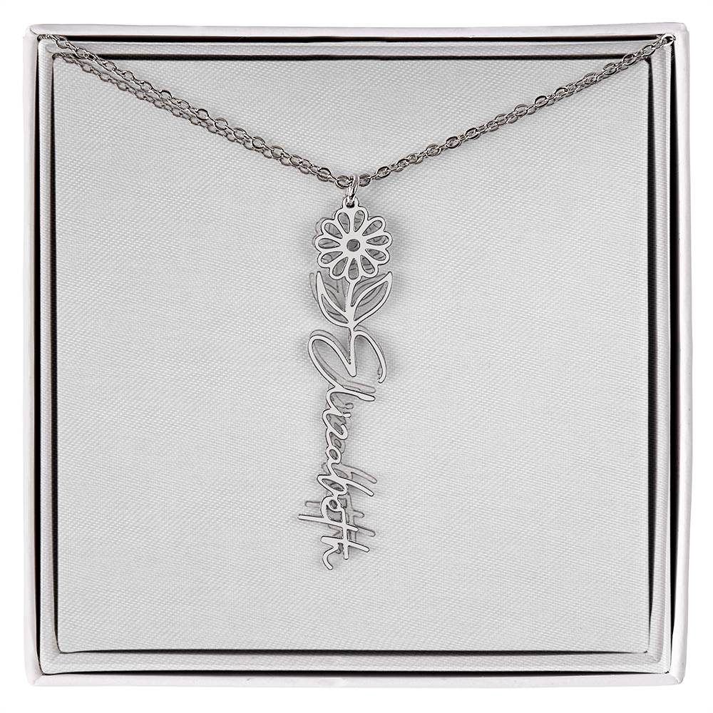 Flower Name Necklace