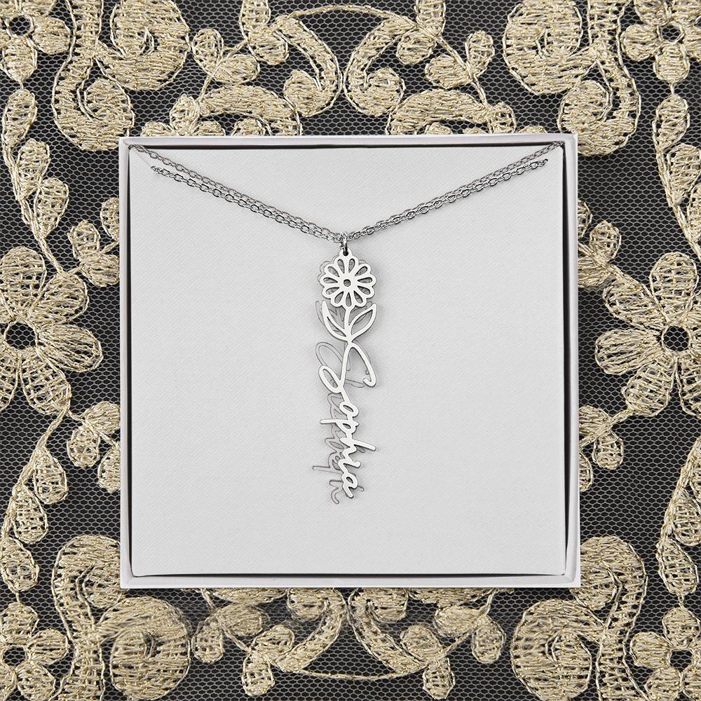 Flower Name Necklace