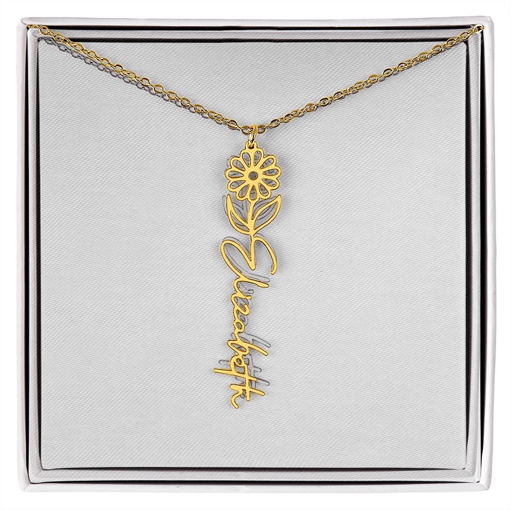 Flower Name Necklace