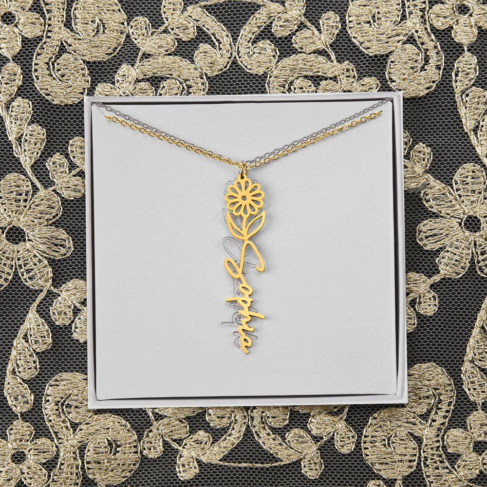 Flower Name Necklace