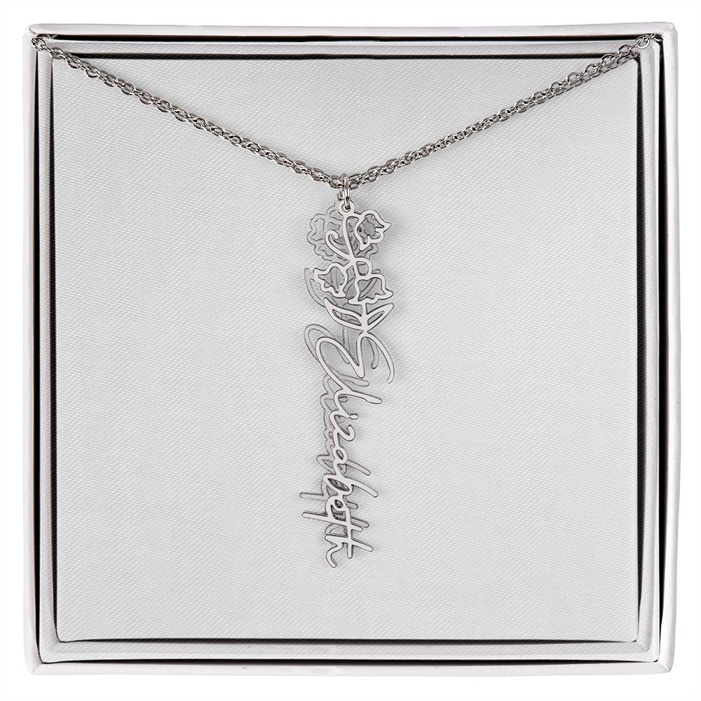 Flower Name Necklace