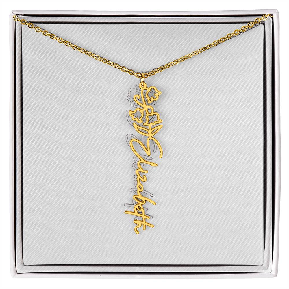 Flower Name Necklace