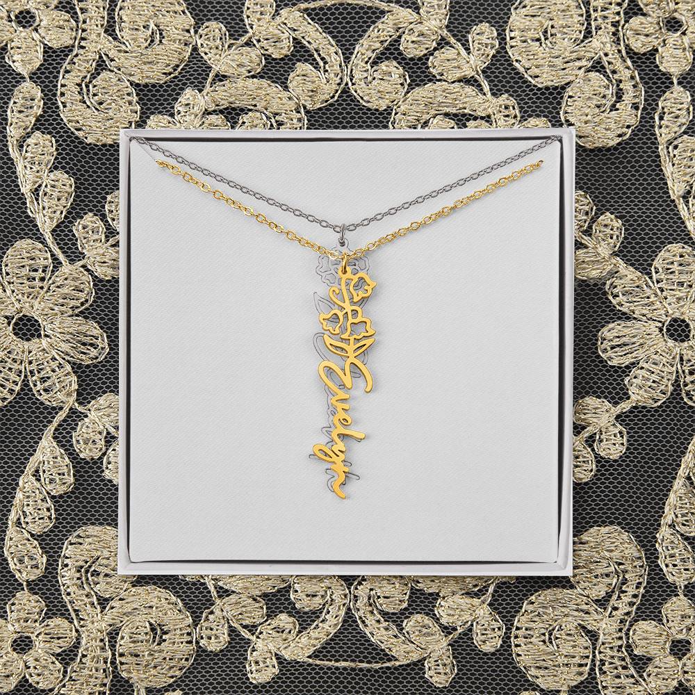 Flower Name Necklace