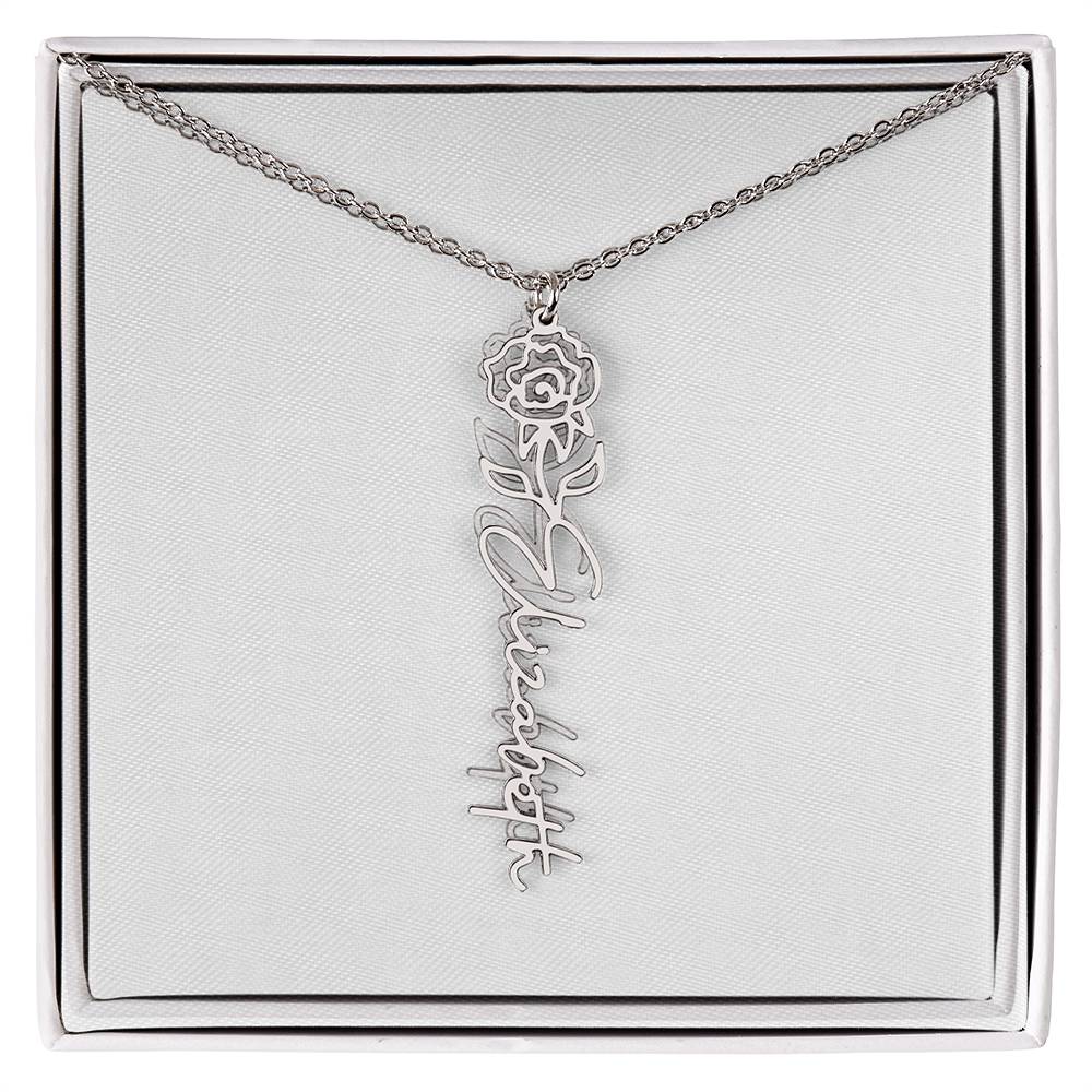 Flower Name Necklace