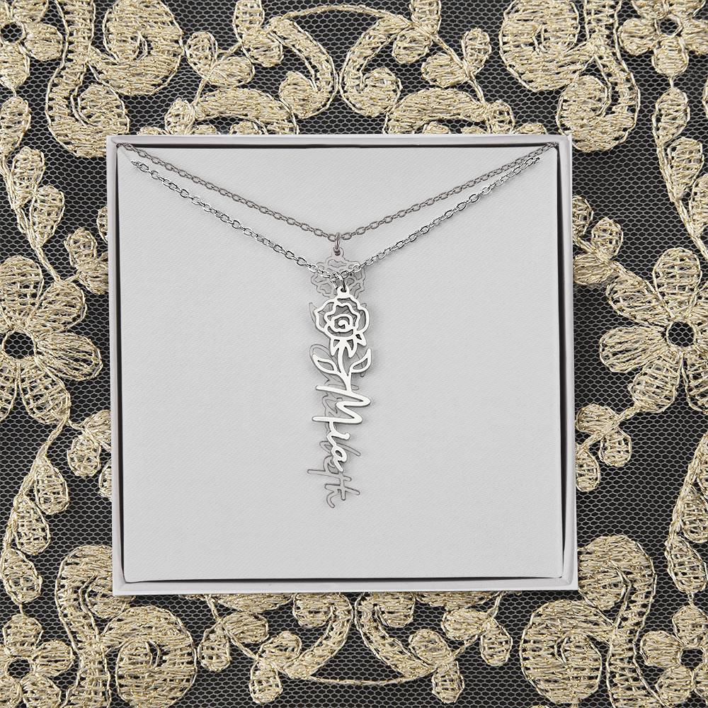 Flower Name Necklace