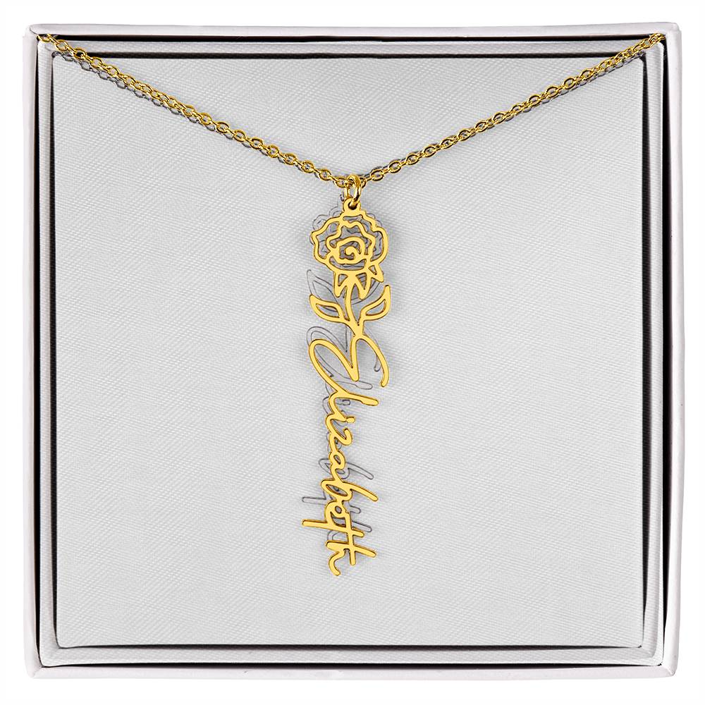 Flower Name Necklace