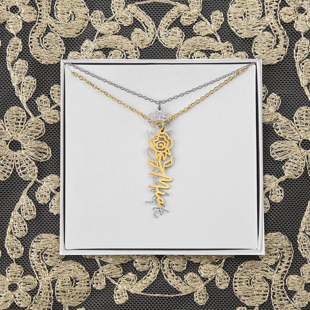 Flower Name Necklace