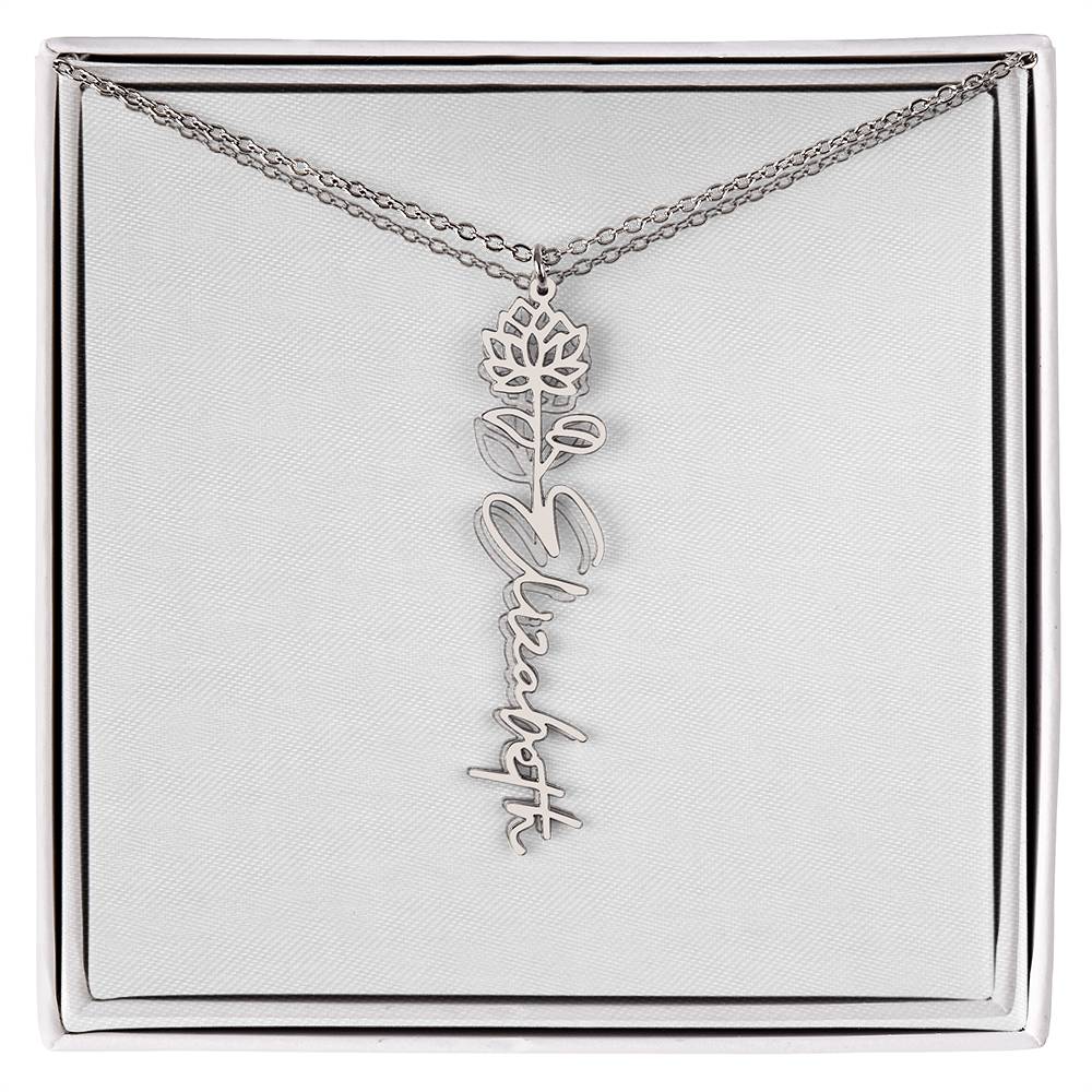 Flower Name Necklace