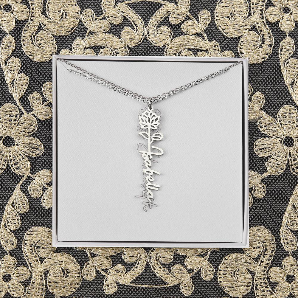Flower Name Necklace