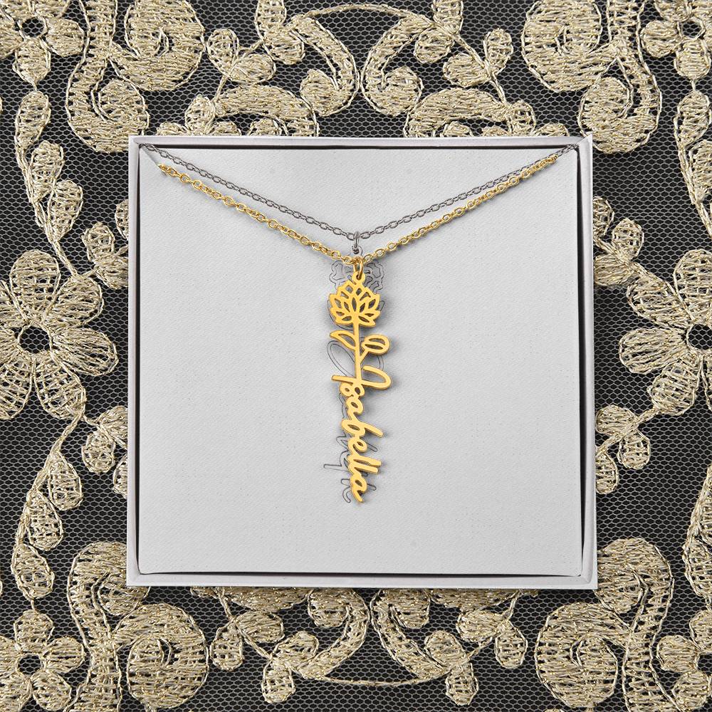 Flower Name Necklace