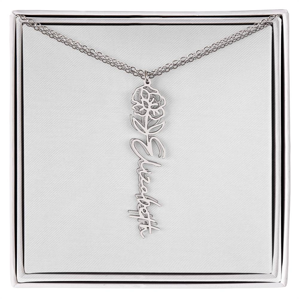 Flower Name Necklace