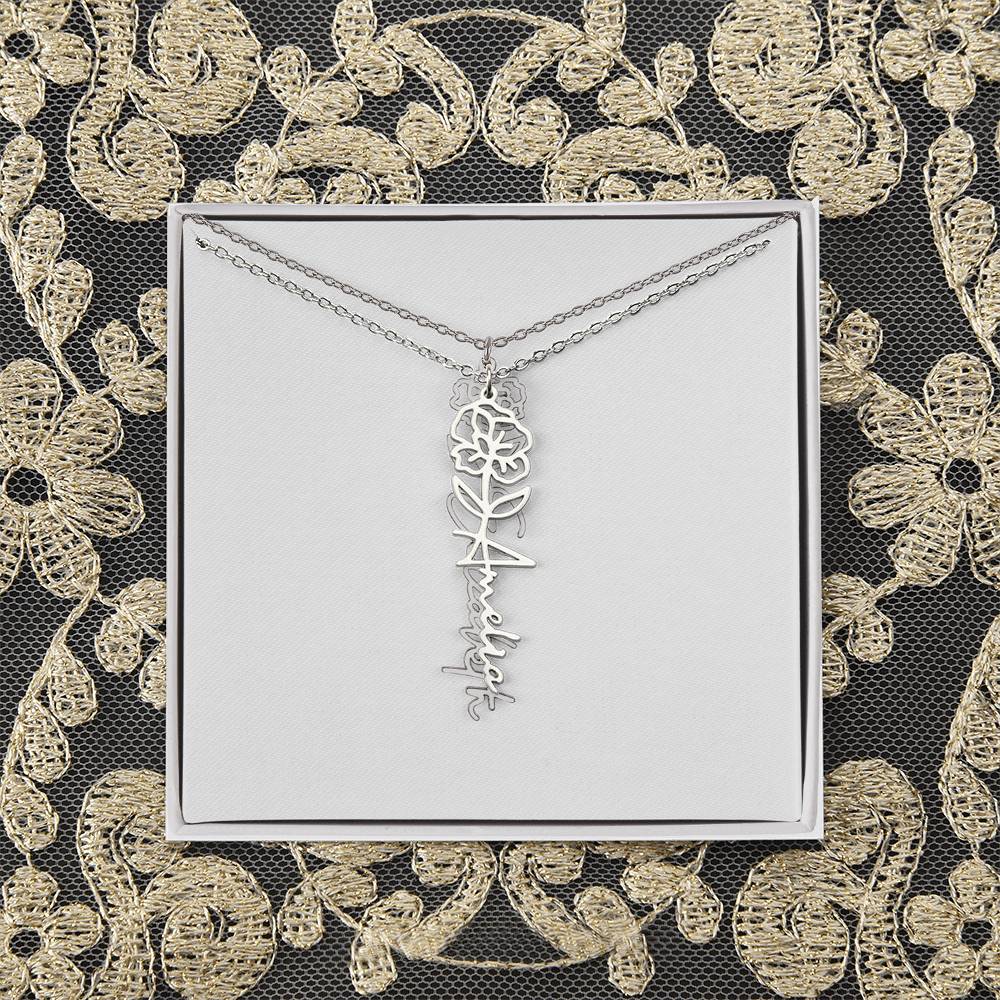 Flower Name Necklace