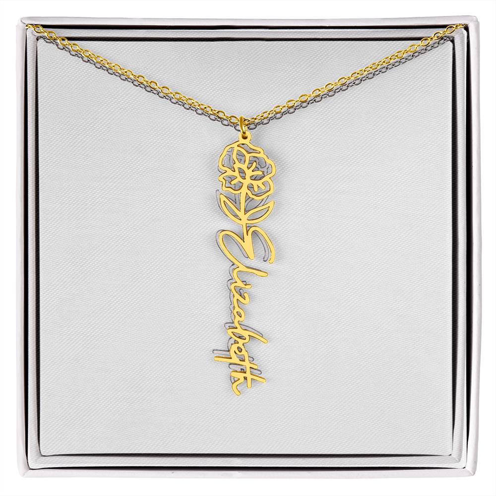 Flower Name Necklace