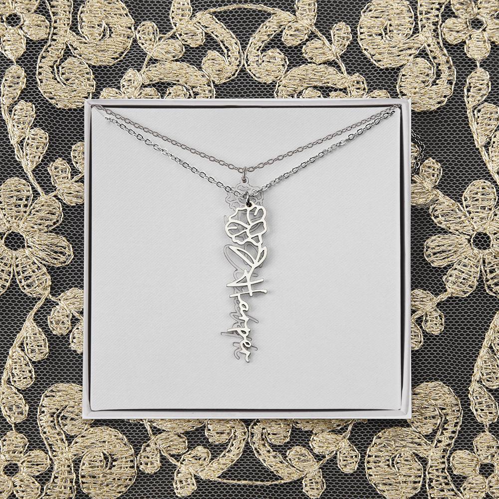 Flower Name Necklace