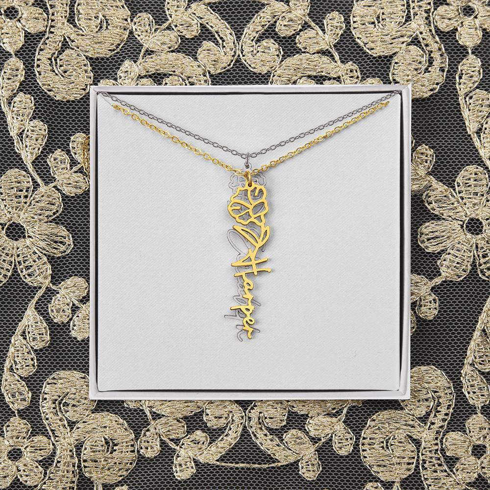 Flower Name Necklace