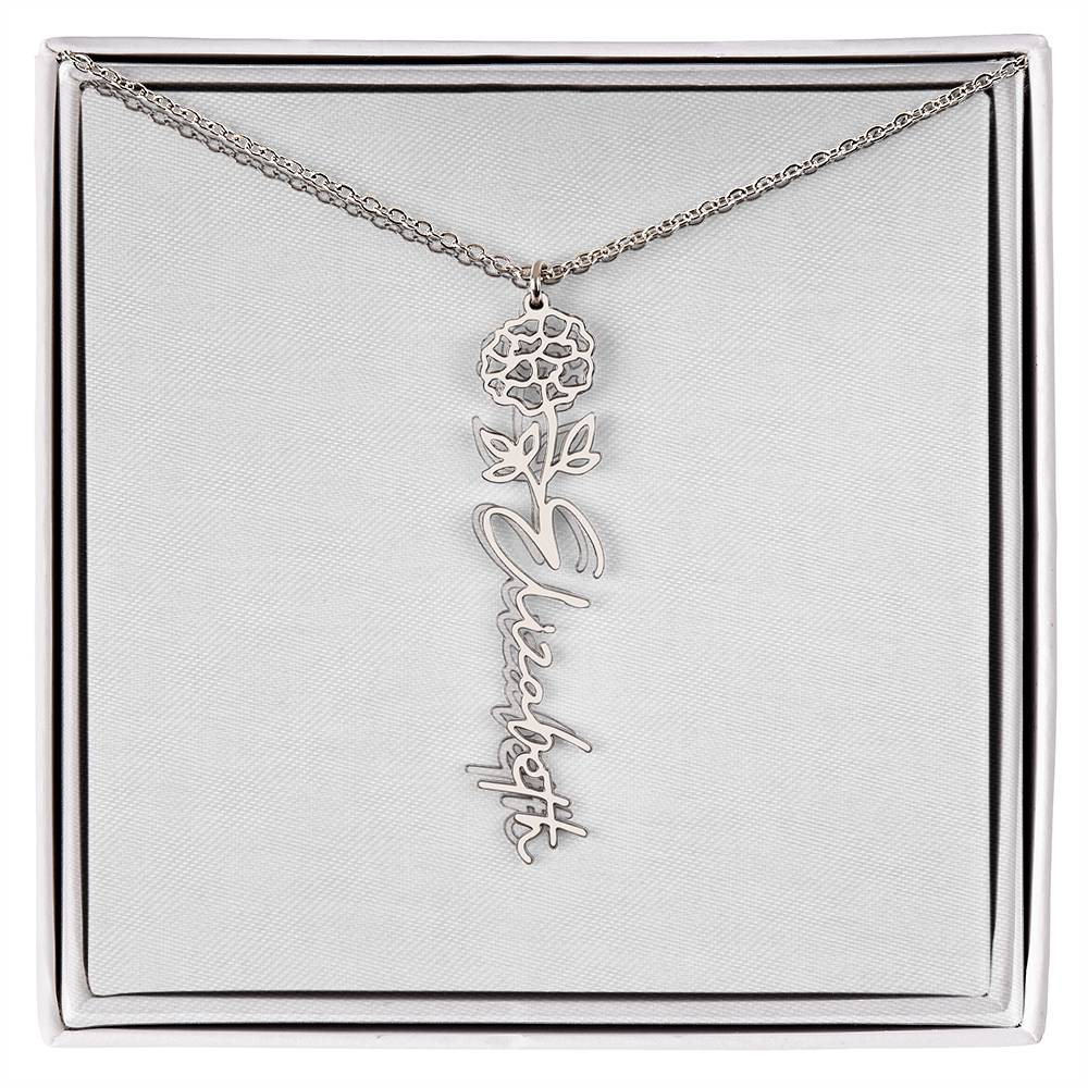 Flower Name Necklace