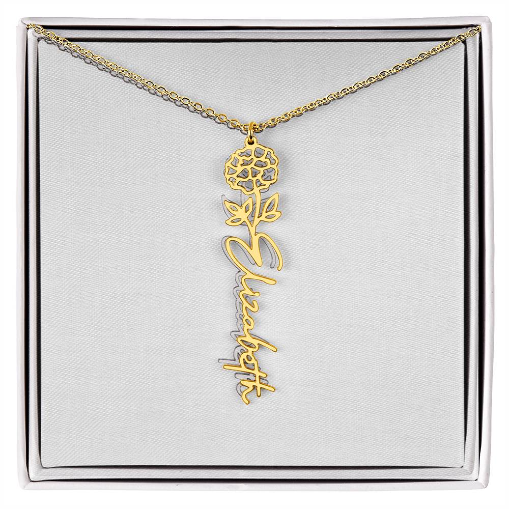 Flower Name Necklace