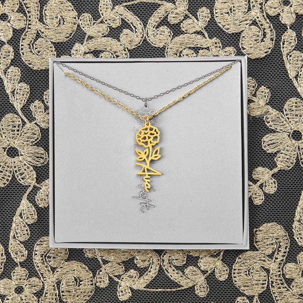 Flower Name Necklace