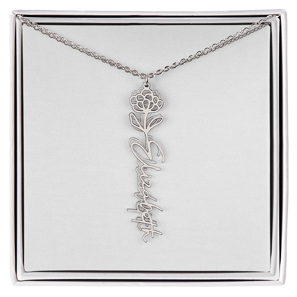 Flower Name Necklace