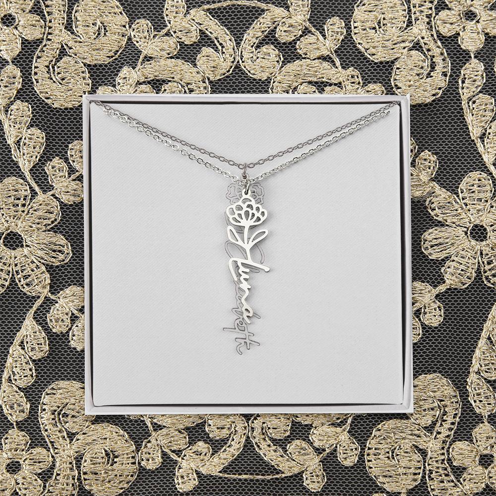 Flower Name Necklace