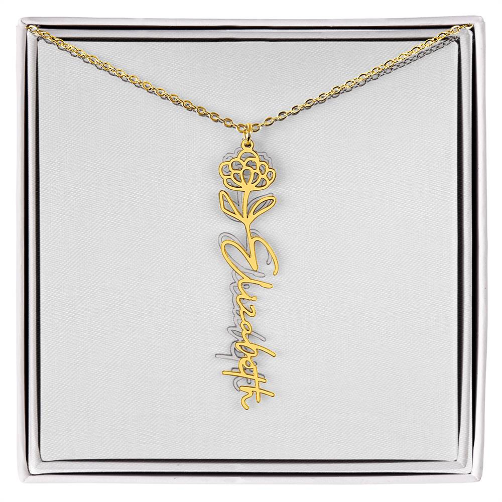 Flower Name Necklace
