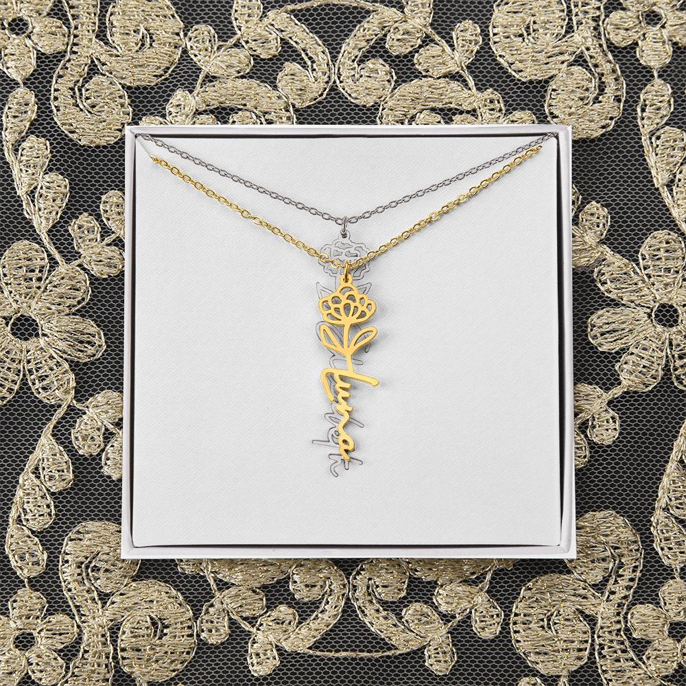 Flower Name Necklace