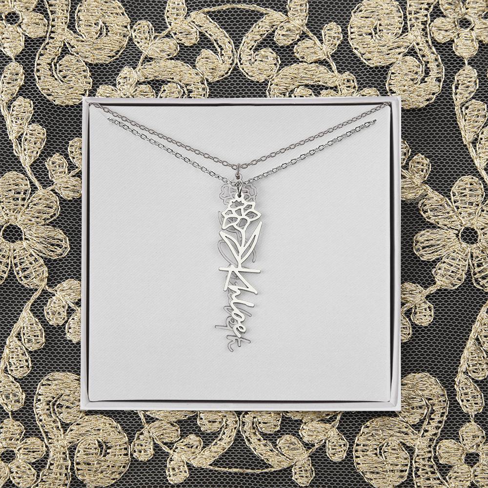 Flower Name Necklace
