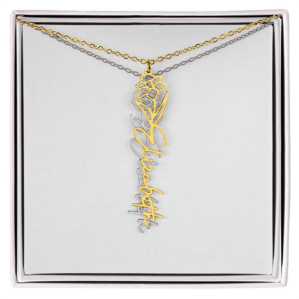 Flower Name Necklace