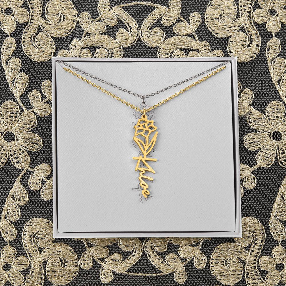 Flower Name Necklace